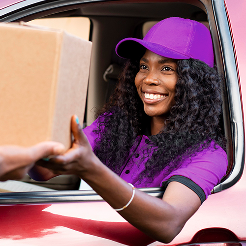 Package being delivered to doorstep