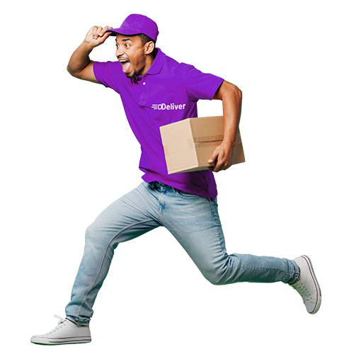 Instant Delivery - Driver rushing to deliver package